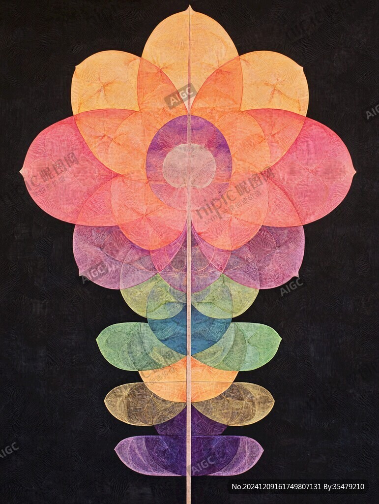 彩虹色花玻璃