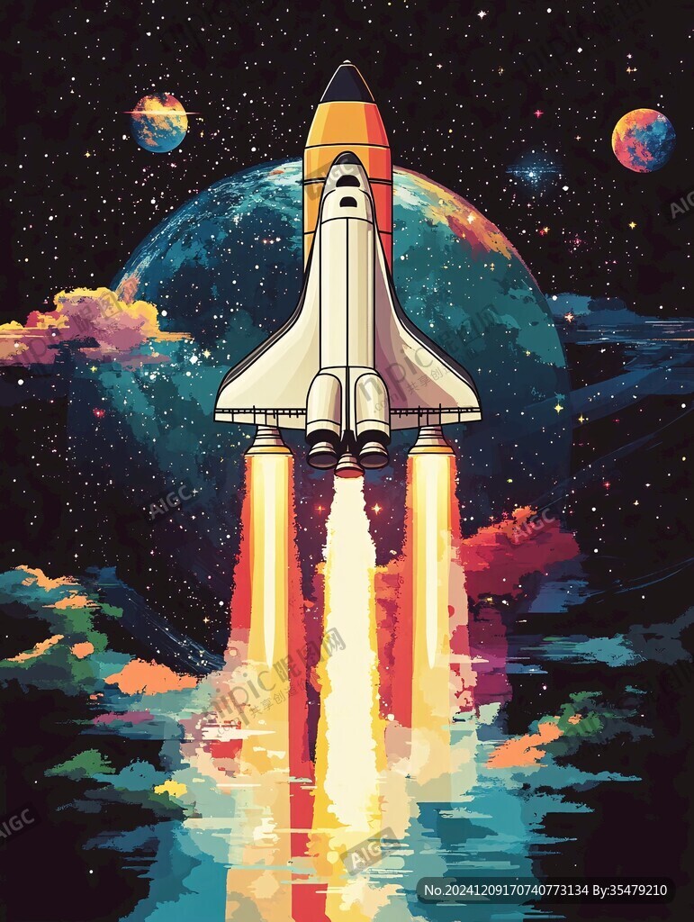 航天日插画