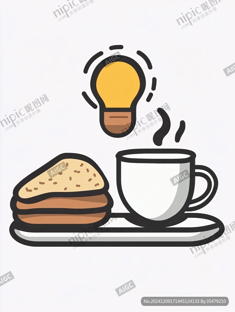 插画西式早点