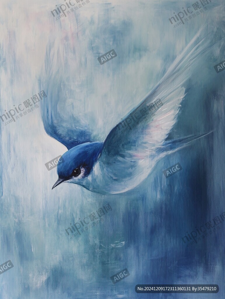 飞鸟油画