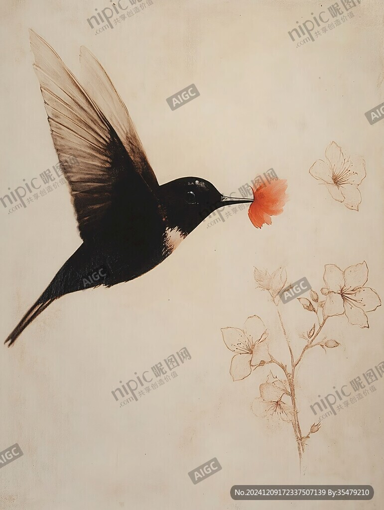 蜂鸟装饰画