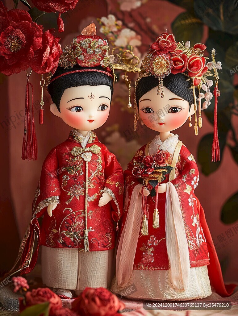 中式小夫妻玩偶