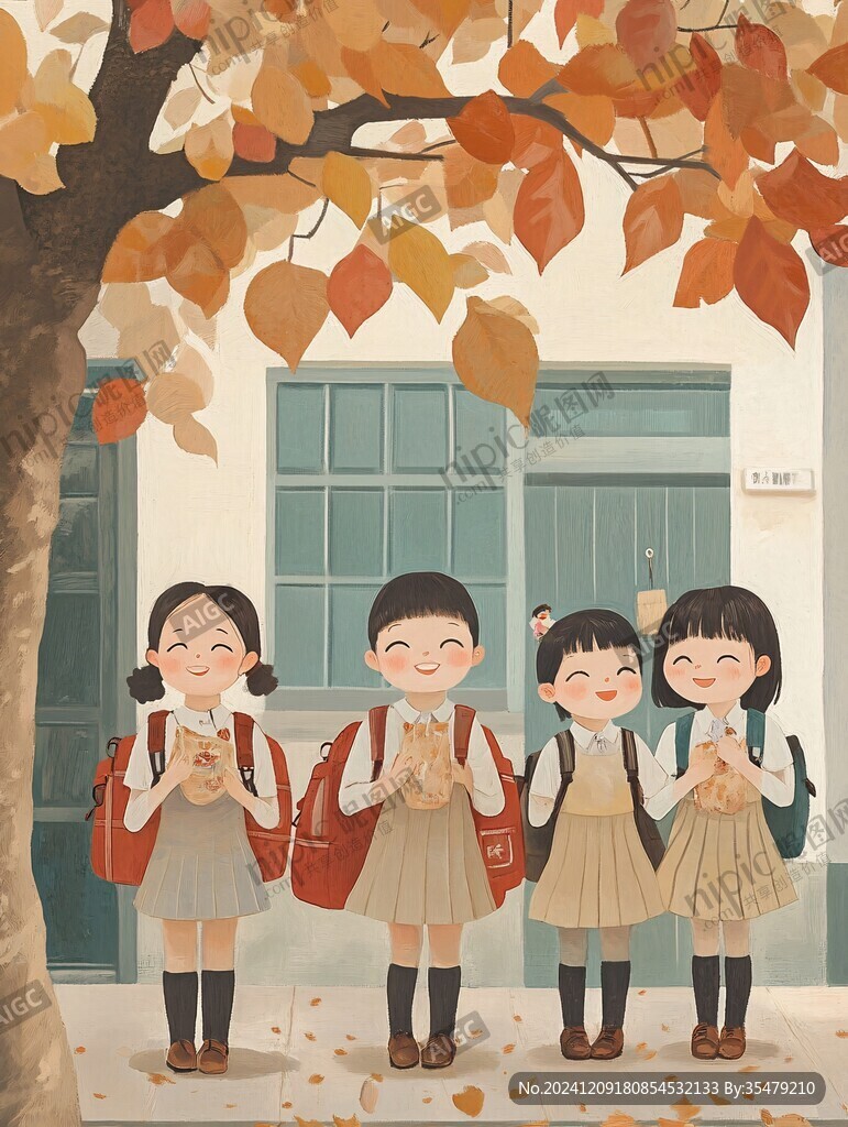 学生场景插画