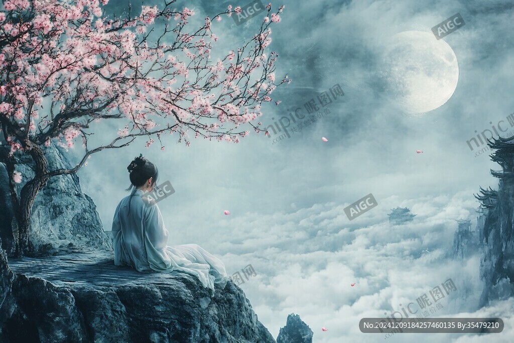 古风人像水墨山水