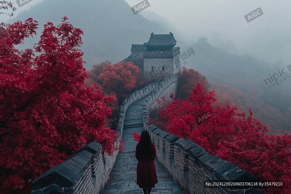 雾中长城