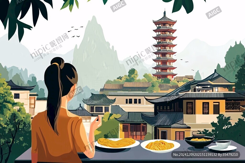 黄鹤楼插画