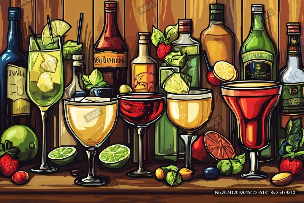 酒水饮料插画