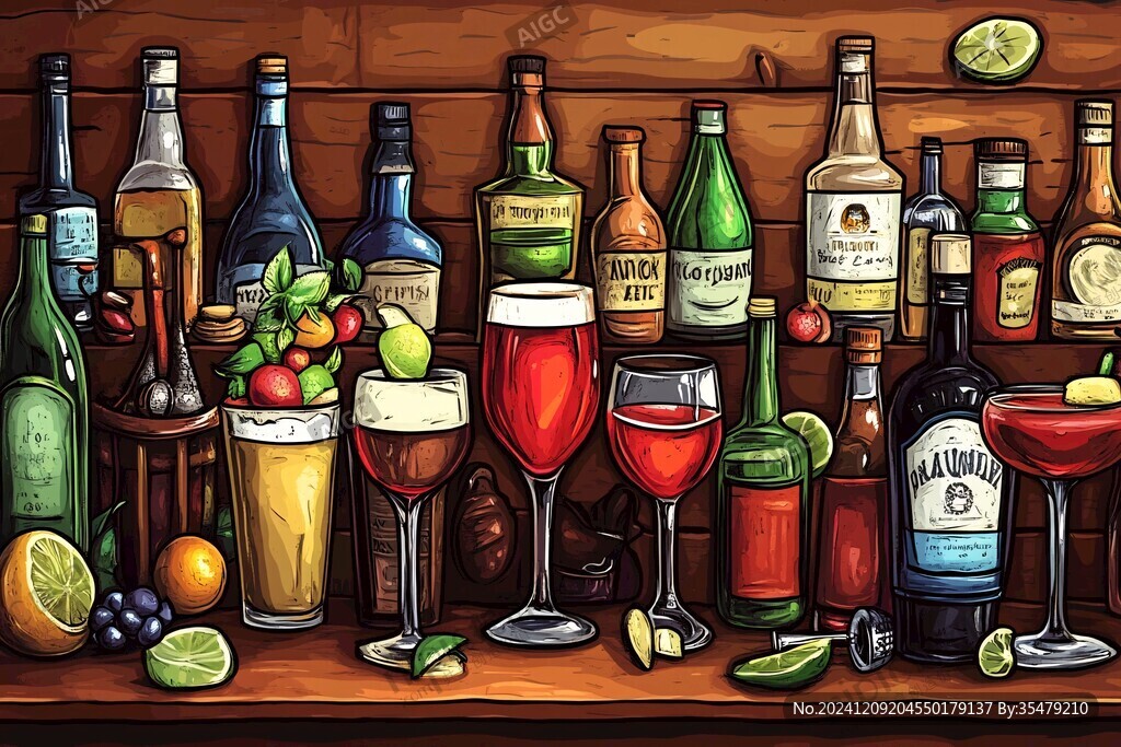 果酒插画