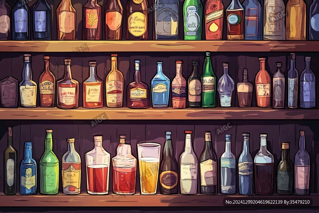 酒瓶插画