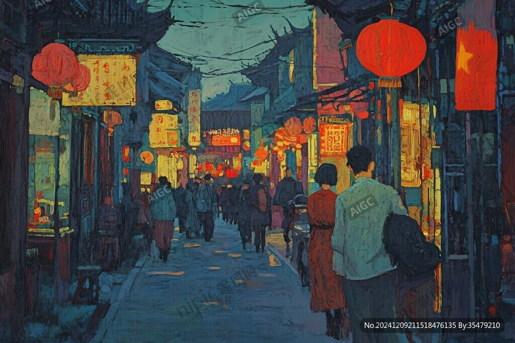 古街插画