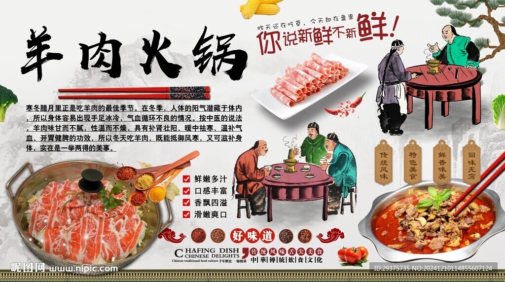 羊肉火锅背景墙