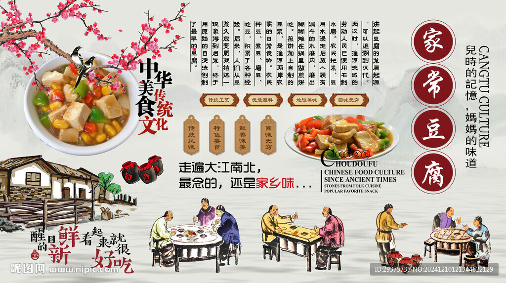家常豆腐背景墙