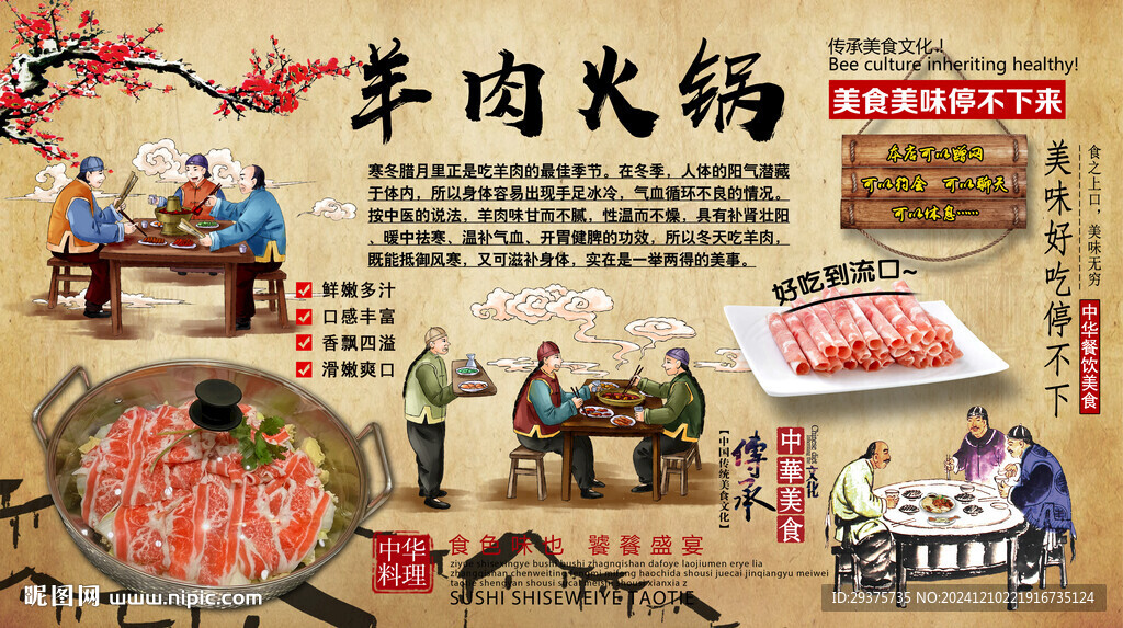 羊肉火锅背景墙