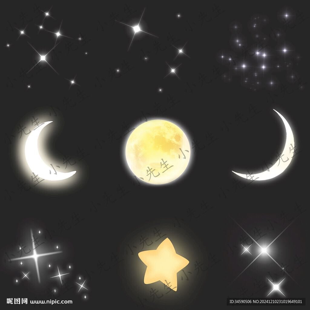 宇宙星空月亮发光闪光亮光点特效