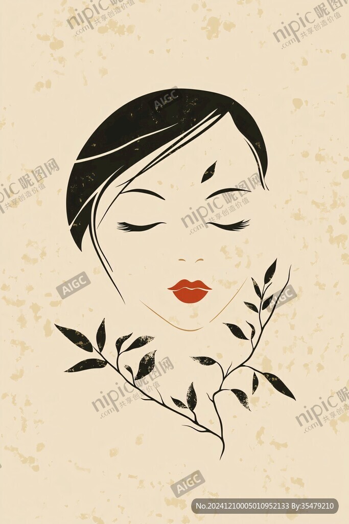 简约美女插图