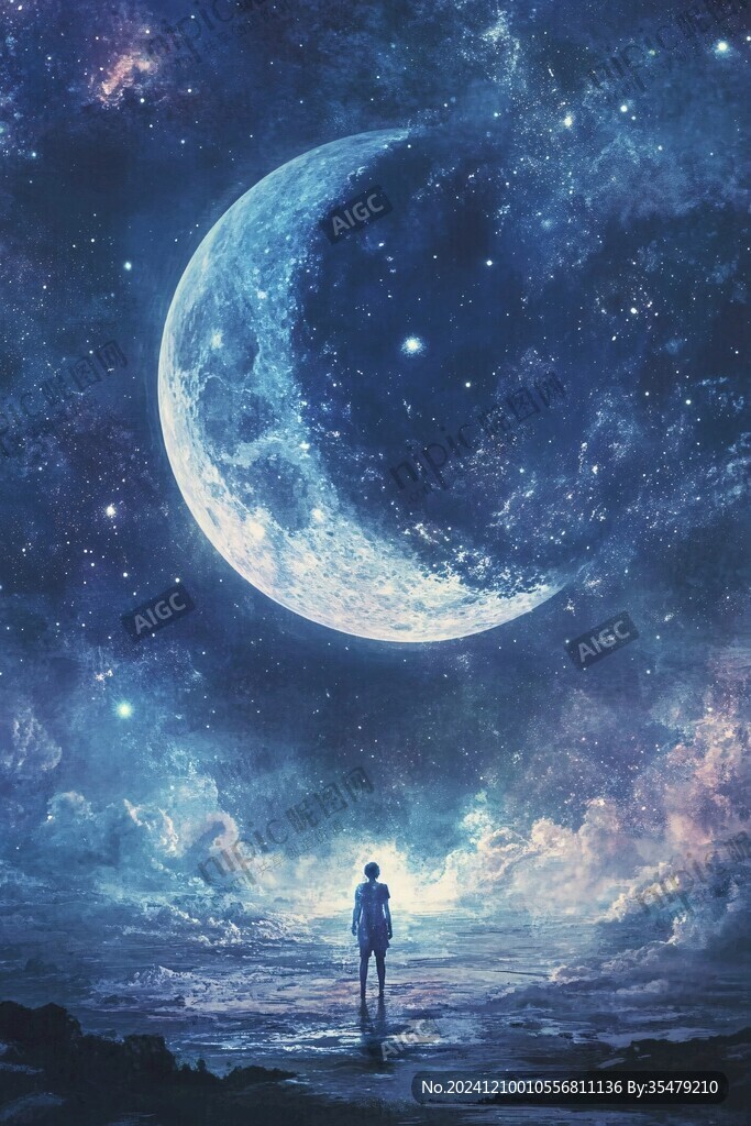 蓝月夜梦幻唯美奇幻