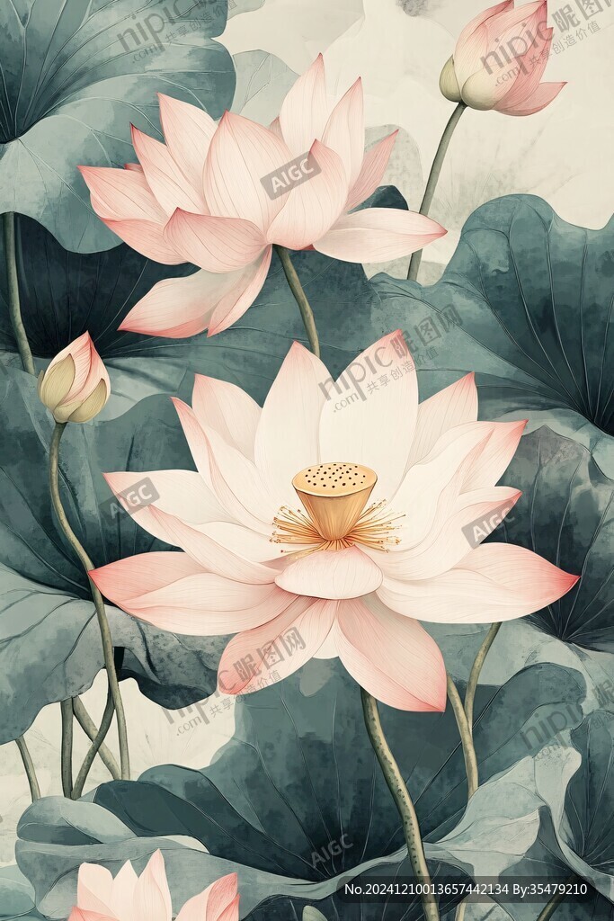 3d荷花背景
