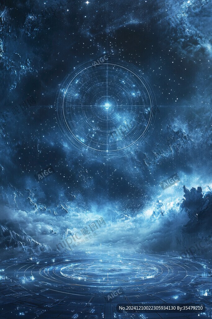 炫酷蓝色宇宙背景