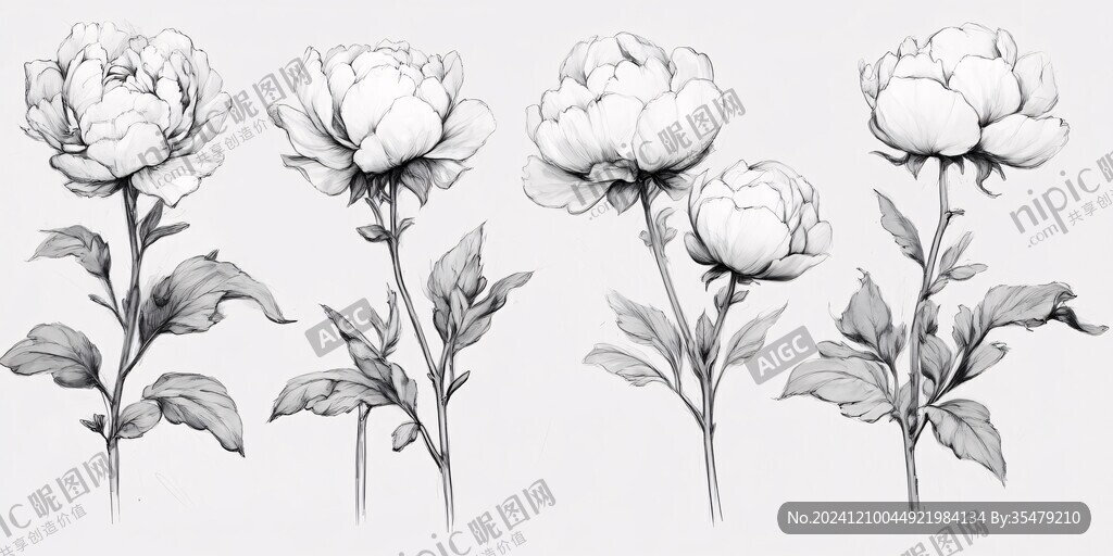 芍药线稿