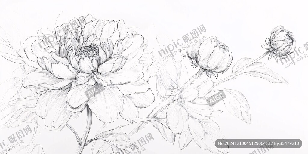 芍药线稿