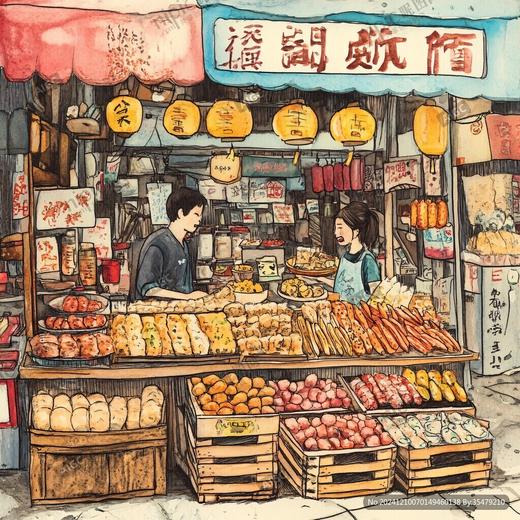 炒货店插画