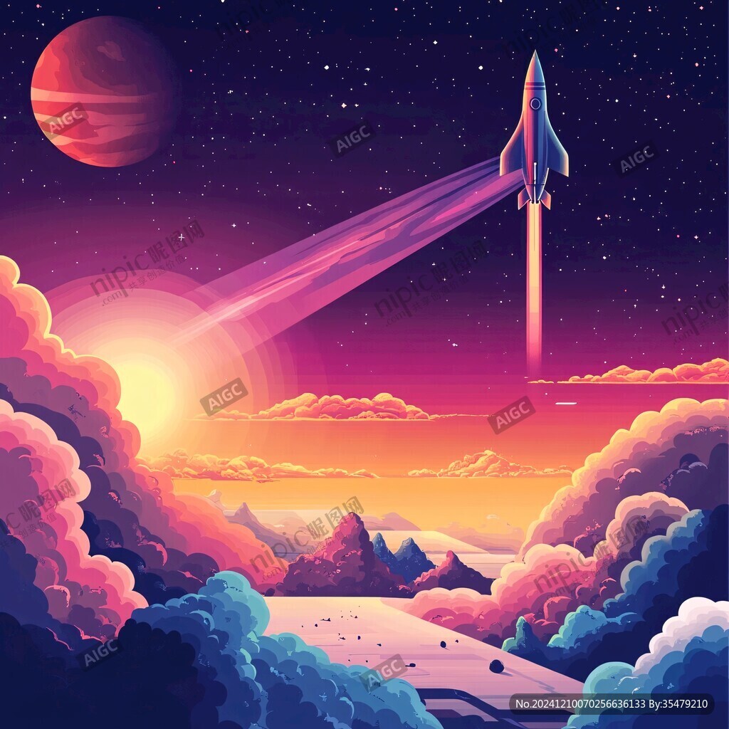 外星球幻想场景插画