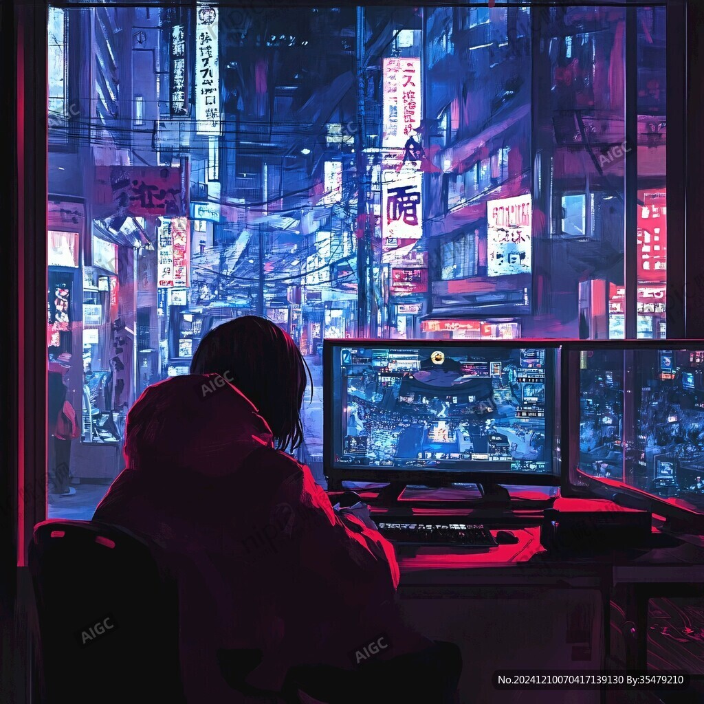 场景赛博插画