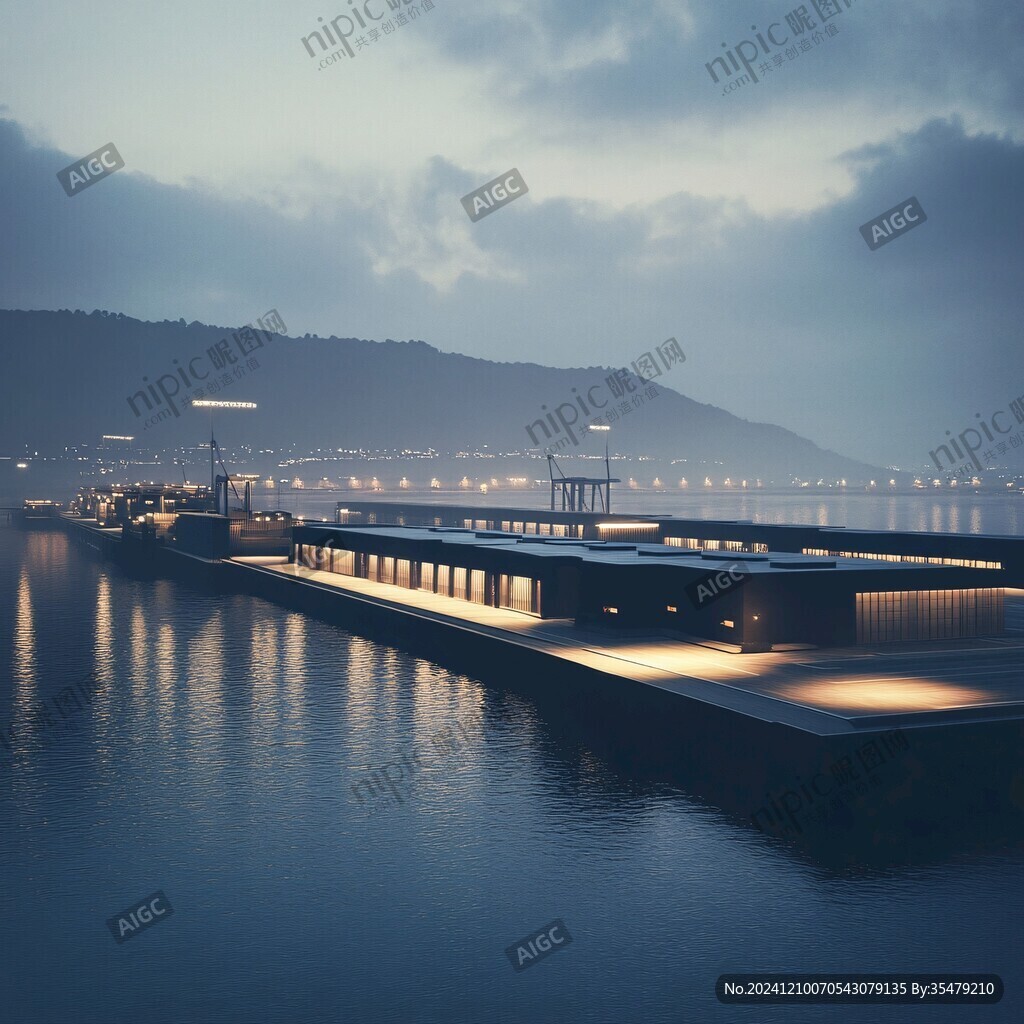 码头夜景效果
