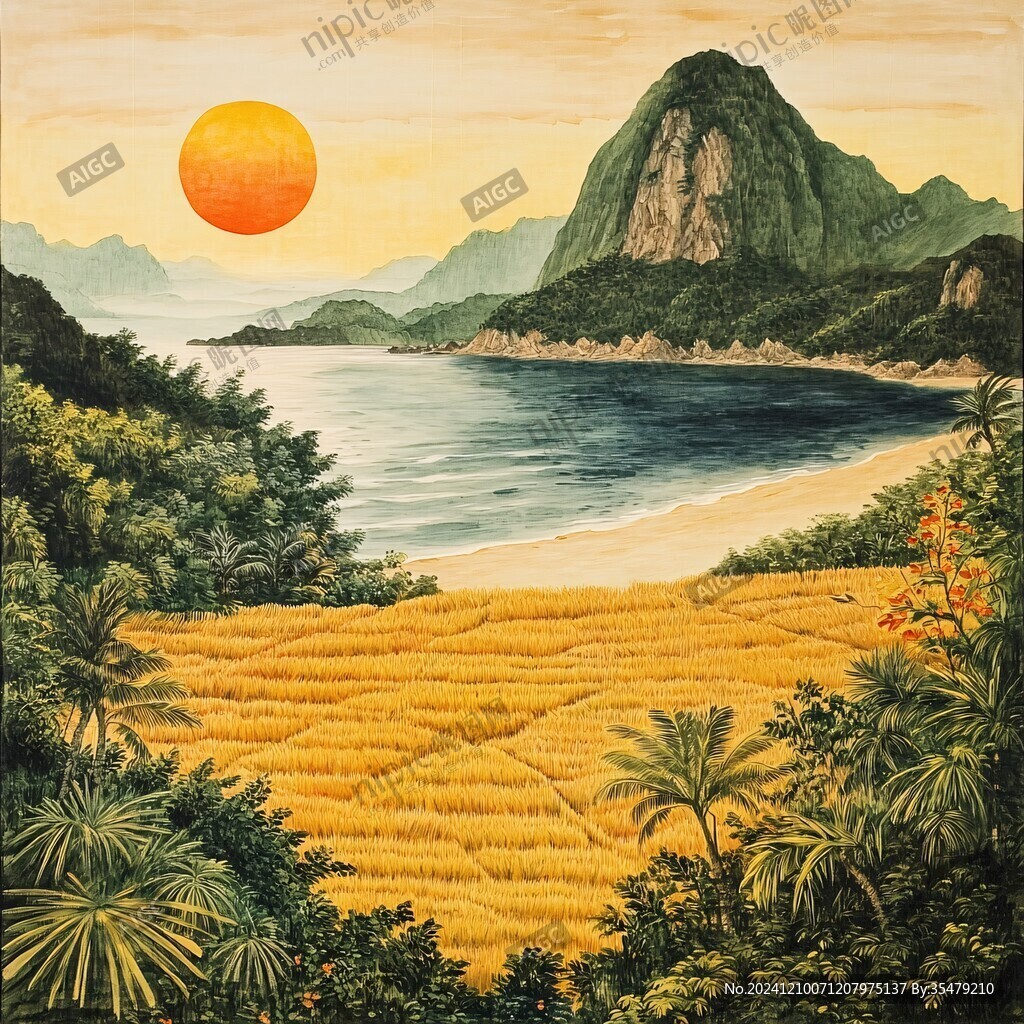 工笔旭日东升