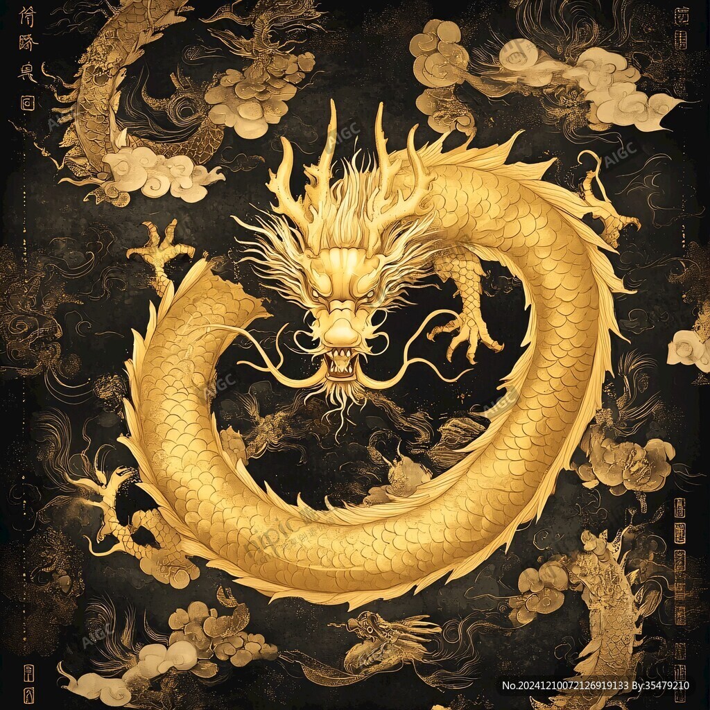 金色龙纹金龙苍龙青龙
