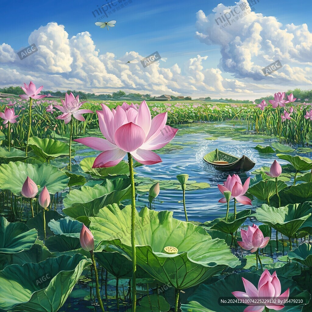 3d荷花背景