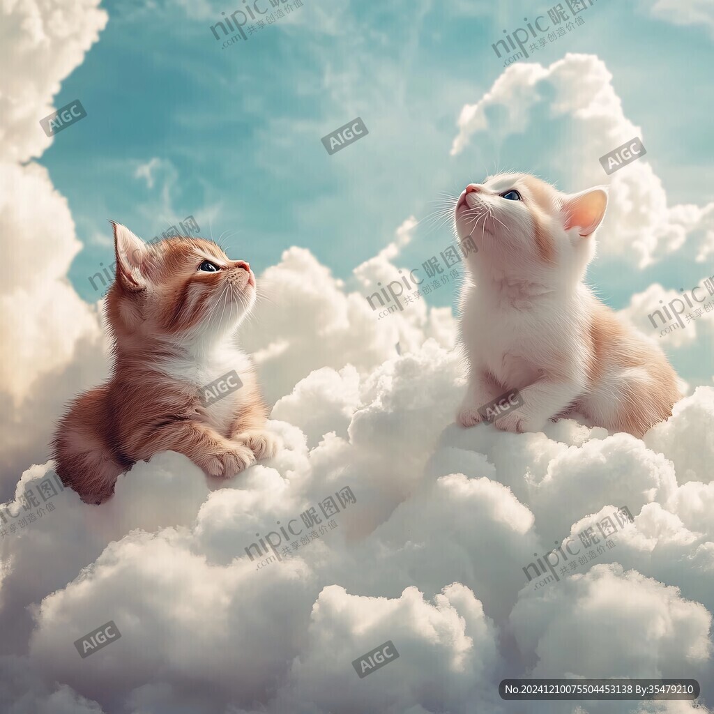 云彩下的小猫