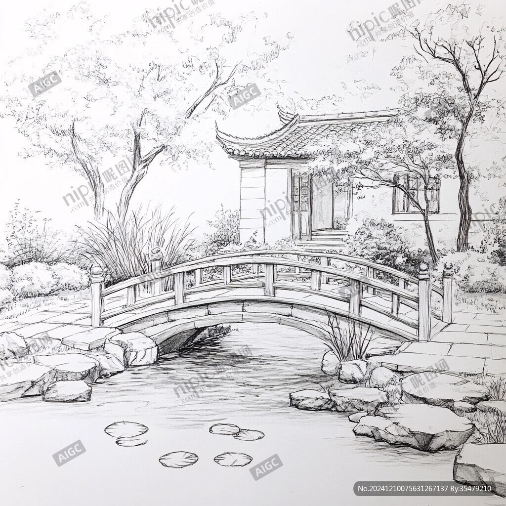 线描拙政园