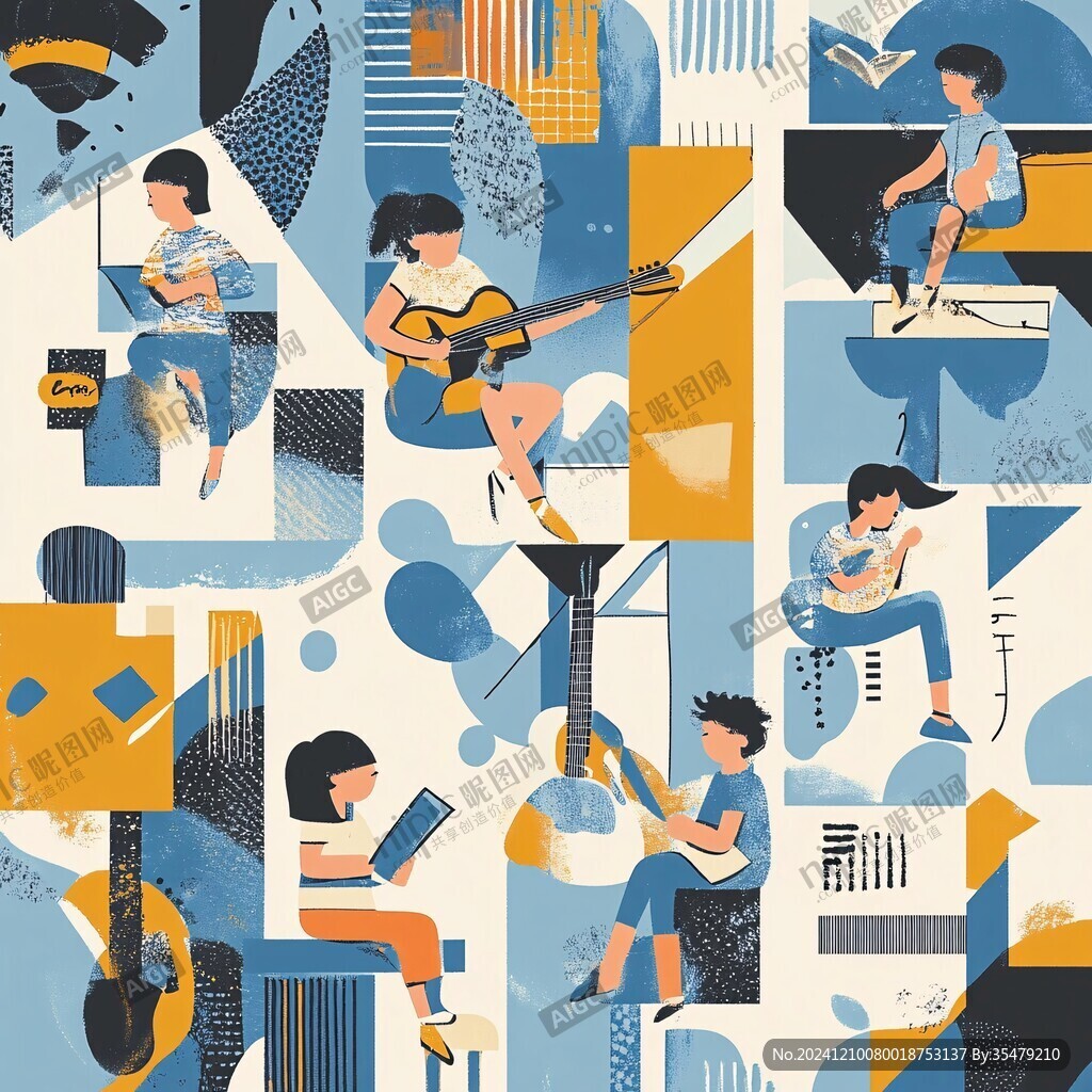 乐器包装封面插画