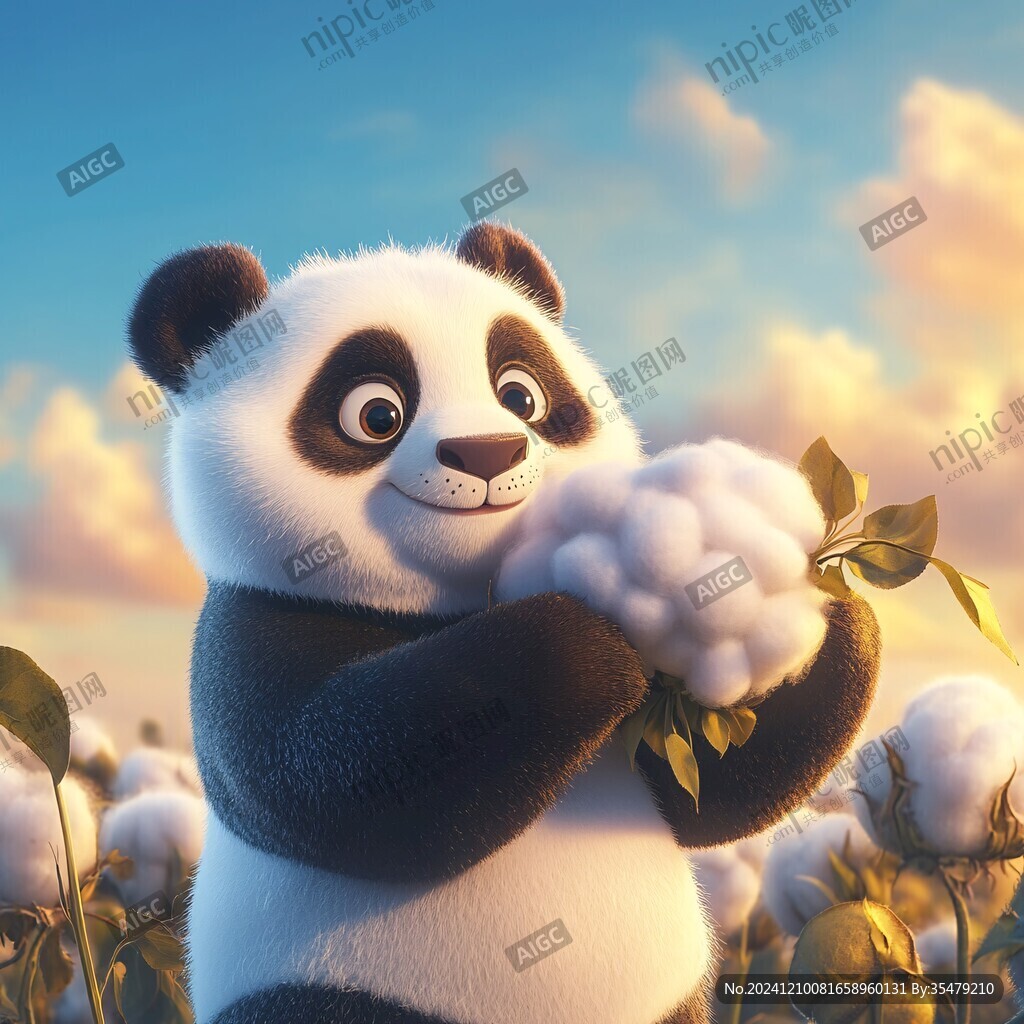 写实熊猫插画