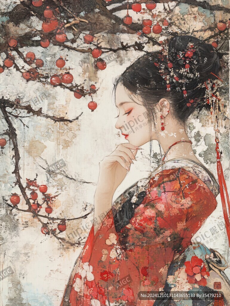 工笔少女