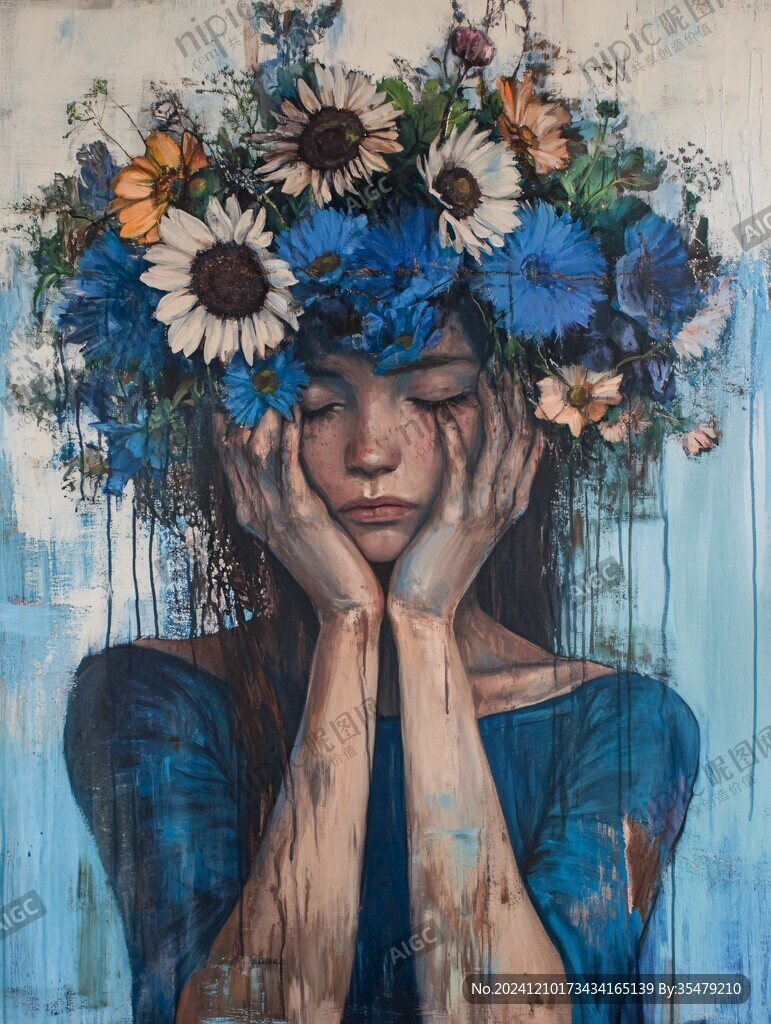 唯美人物油画