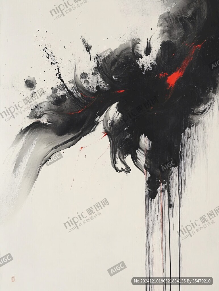 大气泼墨禅意挂画