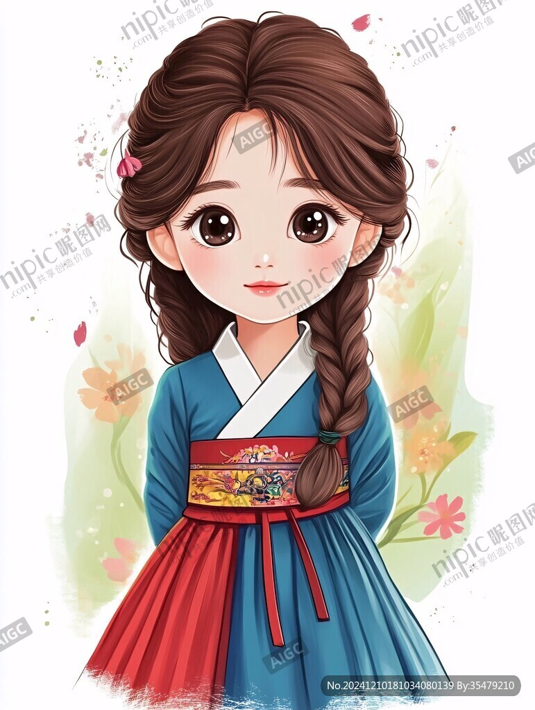 q版朝鲜族女孩