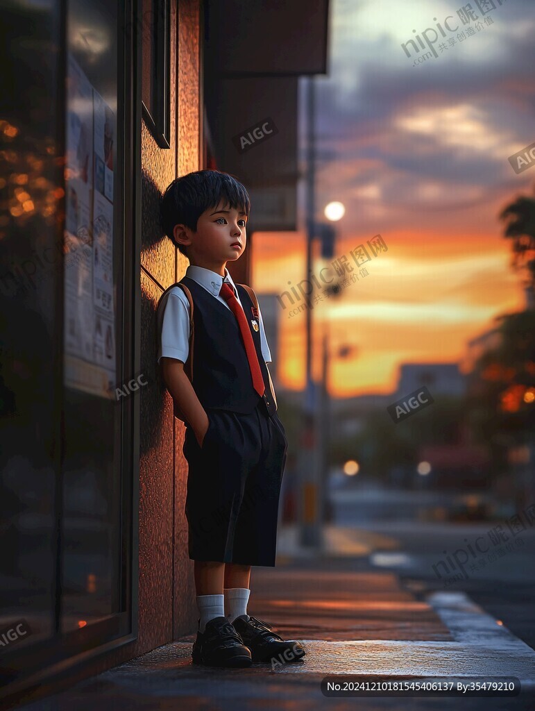 穿校服的小朋友