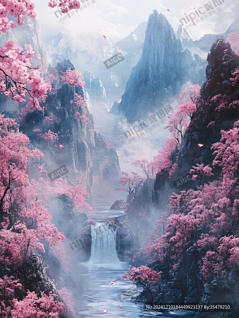 粉色的奇幻风景