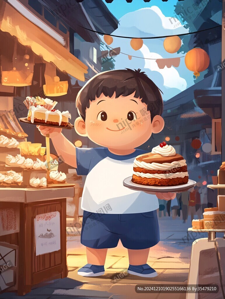 年糕店插画