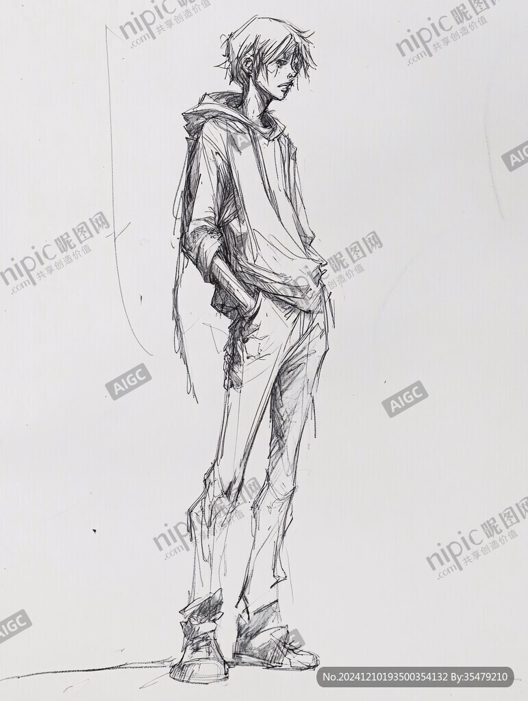 画速写的少年