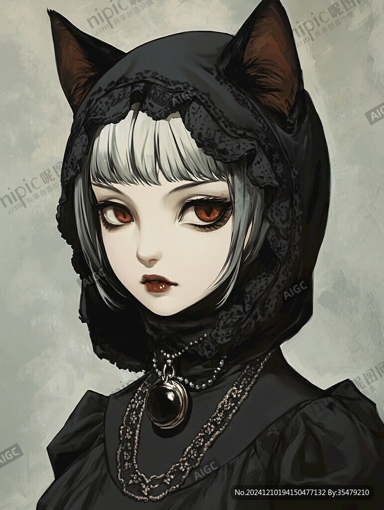 插画闪屏猫女