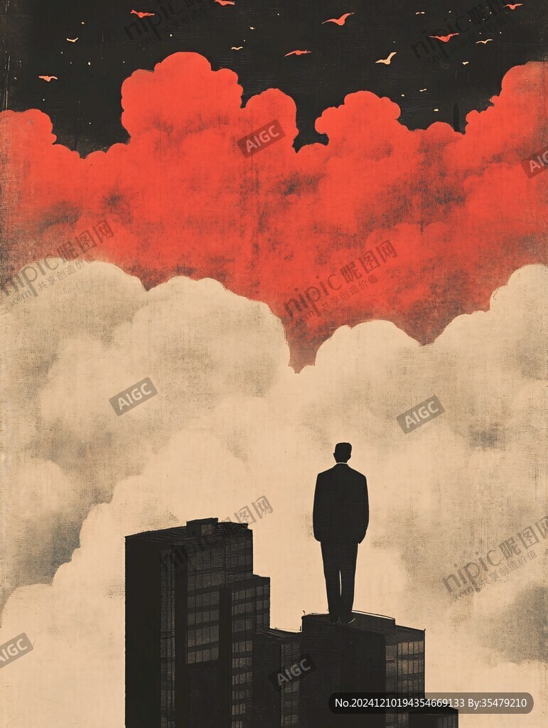 孤独感插画