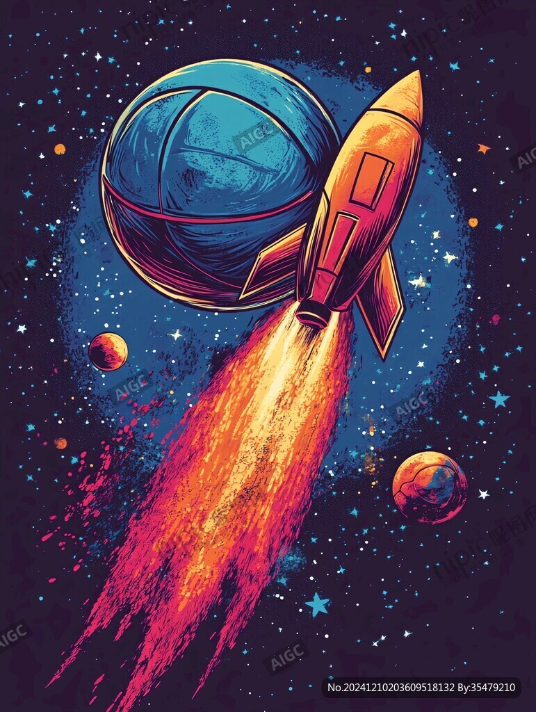 创意彩色缤纷宇宙插画