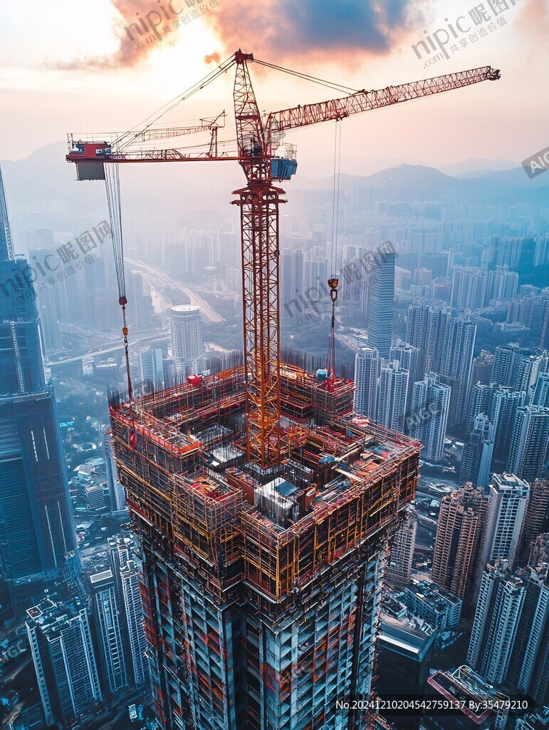 航拍楼房建造
