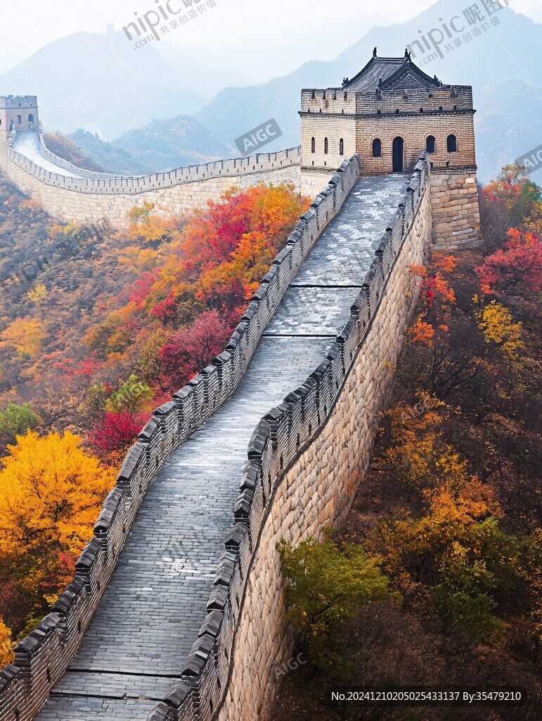 长城建筑长城秋色