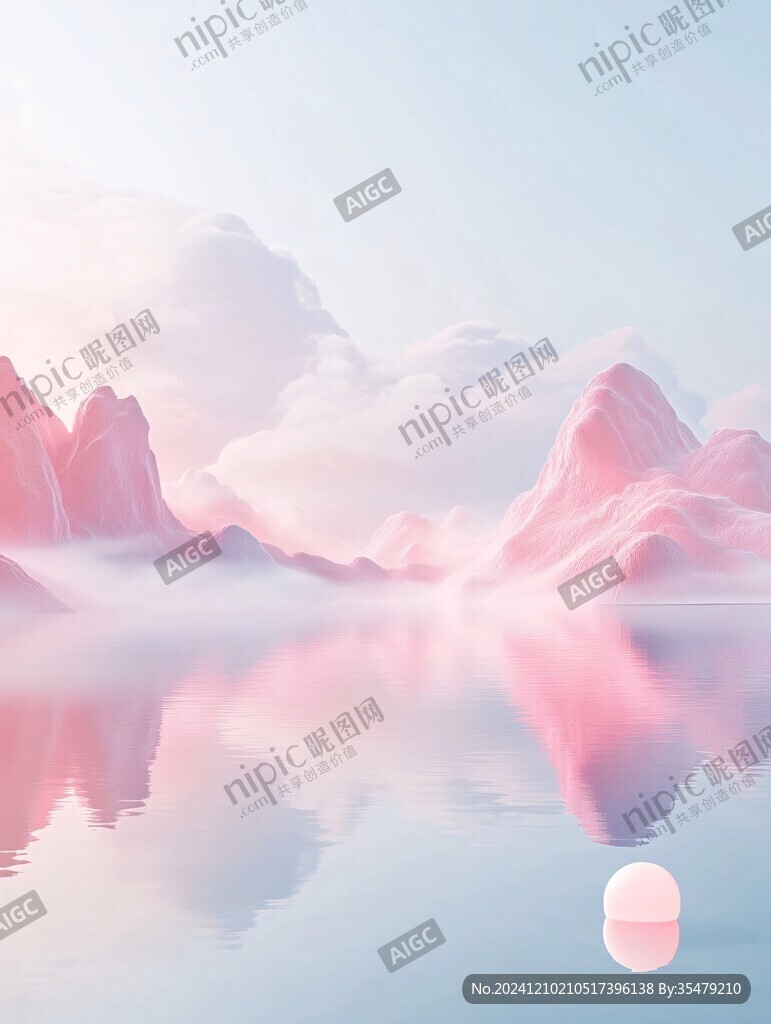 渐变色彩山水画