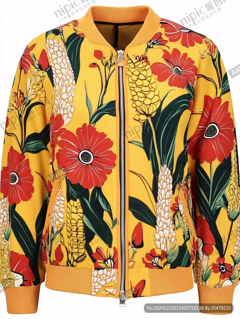 金龙花卉女夹衣
